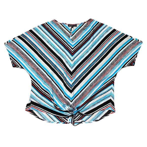 Jones New York Sleeve Blouse Top Front Knot Large - Picture 9 of 9